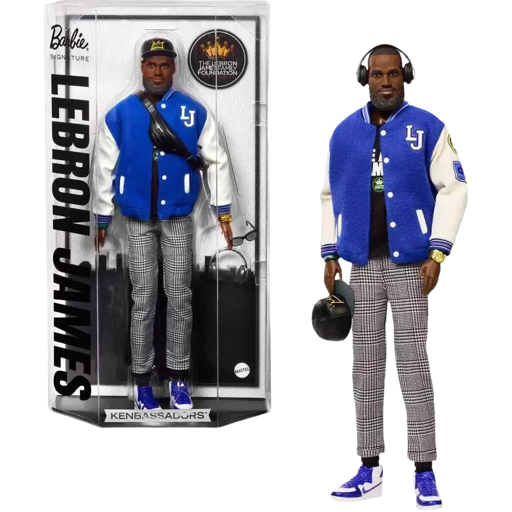 Barbie Signature LeBron James Kenbassadors Doll Collectible with Varsity Jacket Outfit and Accessories - Trendy Toys &