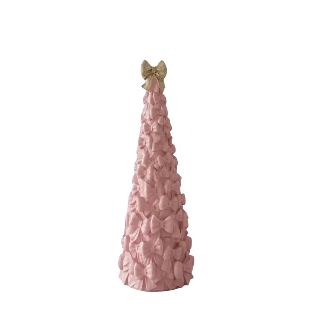 Cupcakes And Cashmere Pink Bow Bow Christmas Tree Decor 16” - Trendy Holiday