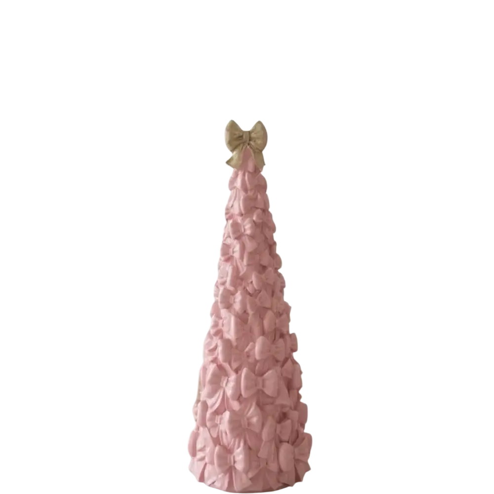 Cupcakes And Cashmere Pink Bow Bow Christmas Tree Decor 16” - Trendy Holiday