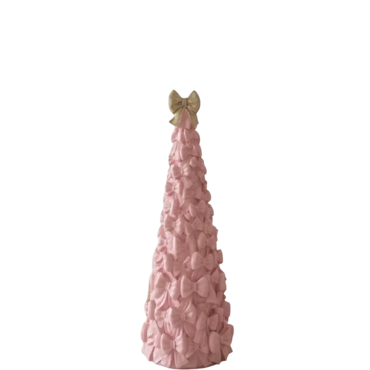 Cupcakes And Cashmere Pink Bow Bow Christmas Tree Decor 16” - Trendy Holiday