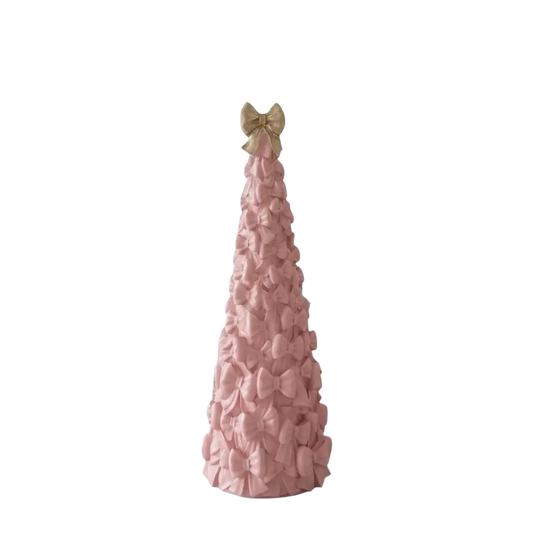 Cupcakes And Cashmere Pink Bow Bow Christmas Tree Decor 16” - Trendy Holiday