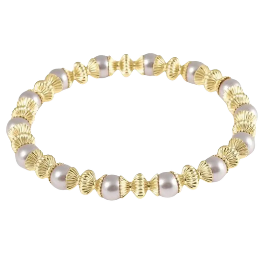 eNewton loyalty gold 6mm bead bracelet - Pearl