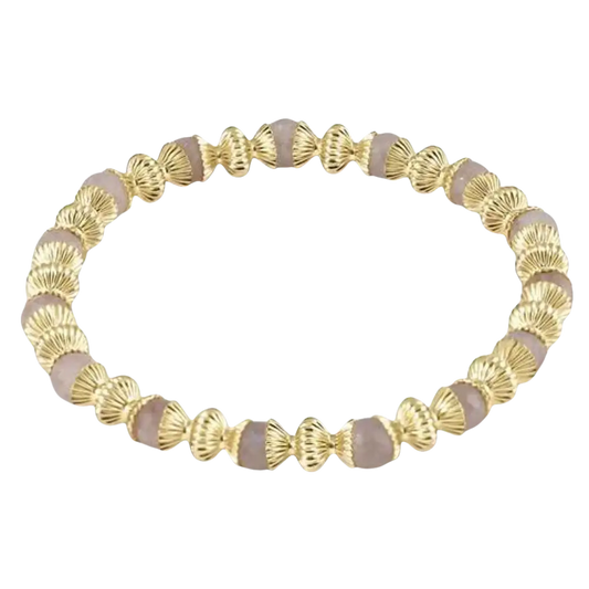 eNewton loyalty gold 6mm bead bracelet - Riverstone