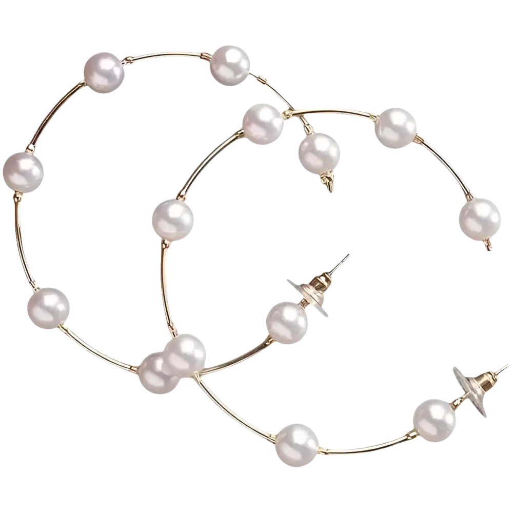 HIEIWFEMO - Plain Gold Color Metal Pearl Hoop Earrings Fashion Big HooPlain Gold Color Metal Pearl Hoop Earrings Fashion Big Hoops Statement Earrings For Women Party Decoration Jewelry 
Product Details 
Product Dimensions ‏ : ‎ 5 x 5 xWhat's Trendy Shop