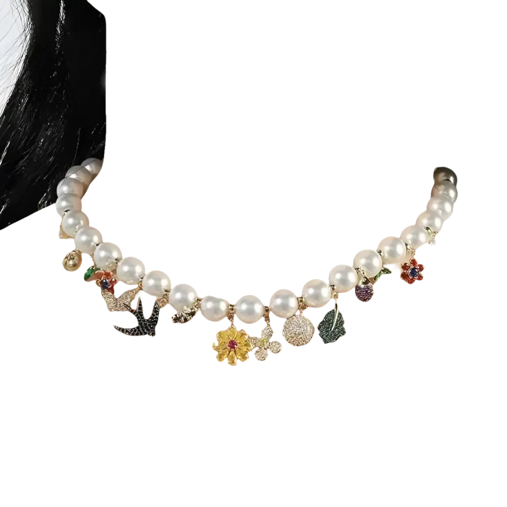LATEKESDJA - Women Swallow Butterfly Flower Diamond Pearl NecklaceWow! Look adorable with our LATEKESDJA necklace. Featuring a butterfly and flower design, with diamond and pearl accents, this necklace is perfect for any special ocWhat's Trendy Shop